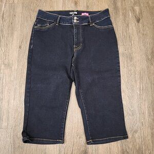 Faith Jeans Keep The Faith Womens Capri Dark Blue Jeans Size 14W